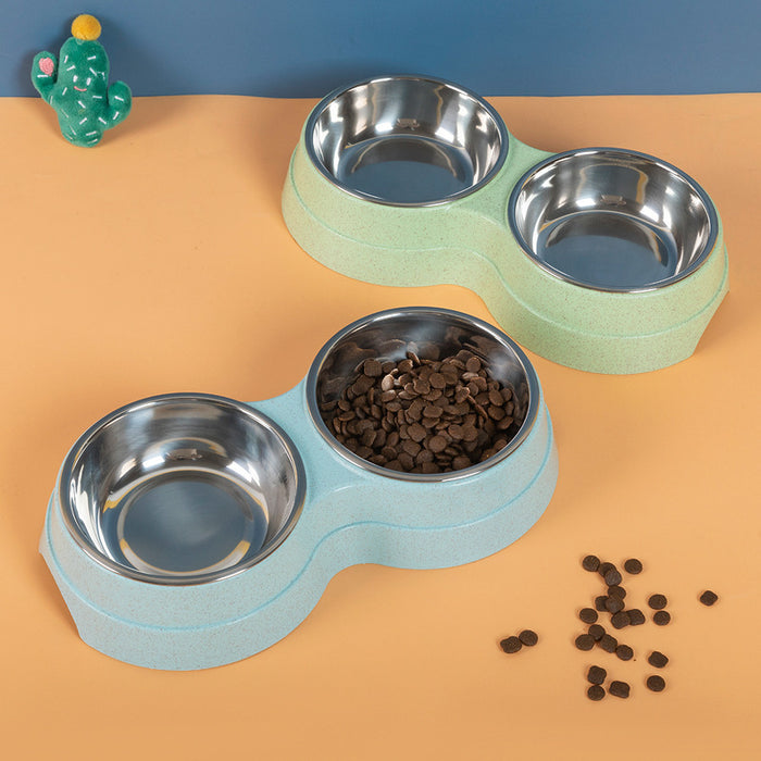 Purrfect Double Pet Bowls – Stainless Steel Food & Water Feeder
