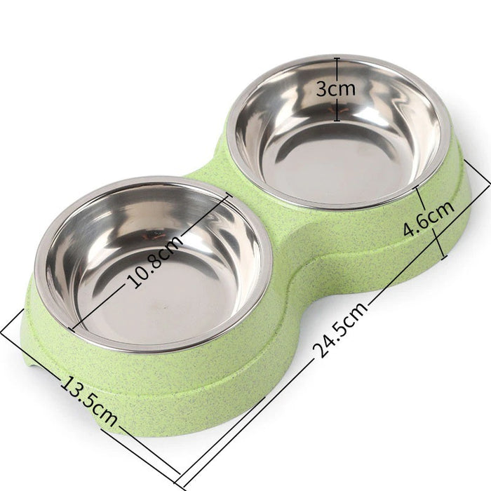 Purrfect Double Pet Bowls – Stainless Steel Food & Water Feeder