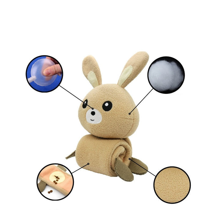 Bunny Roll Squeak & Treat Toy