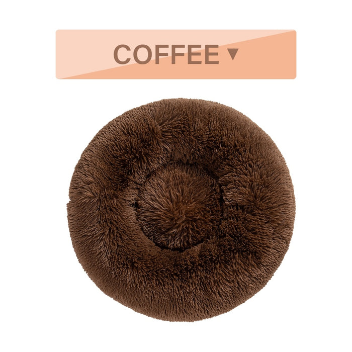 Purrfect Fluffy Donut Dog Bed – Calming, Plush & Washable