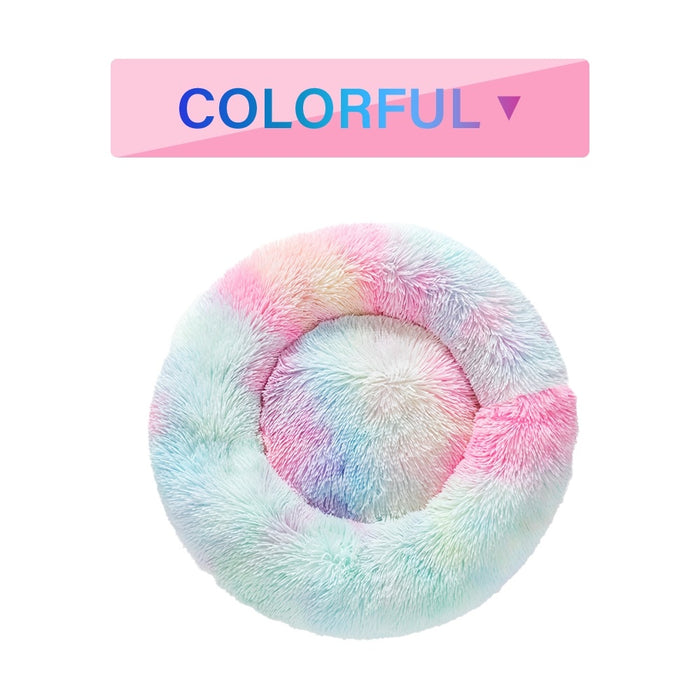 Purrfect Fluffy Donut Dog Bed – Calming, Plush & Washable