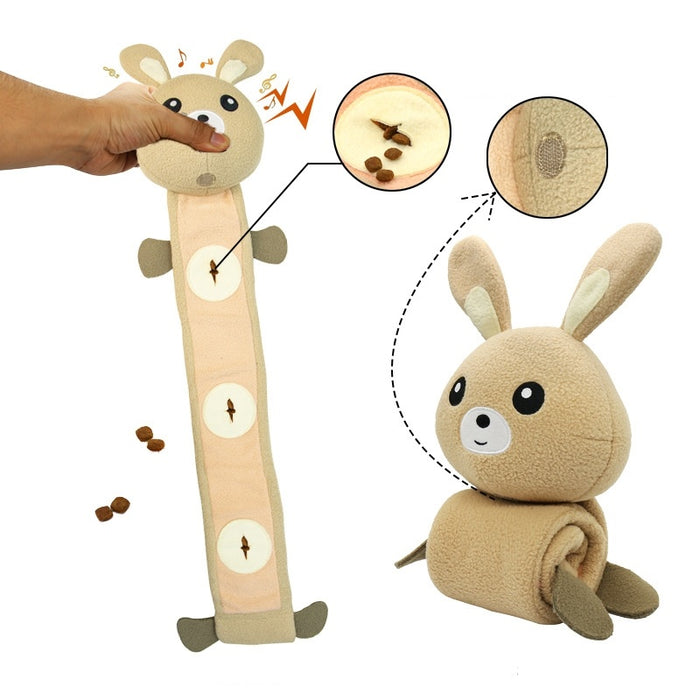 Bunny Roll Squeak & Treat Toy