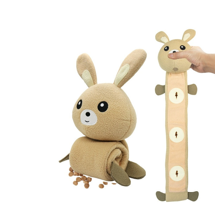 Bunny Roll Squeak & Treat Toy