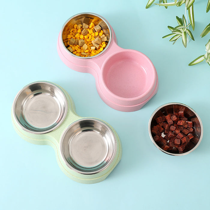 Purrfect Double Pet Bowls – Stainless Steel Food & Water Feeder